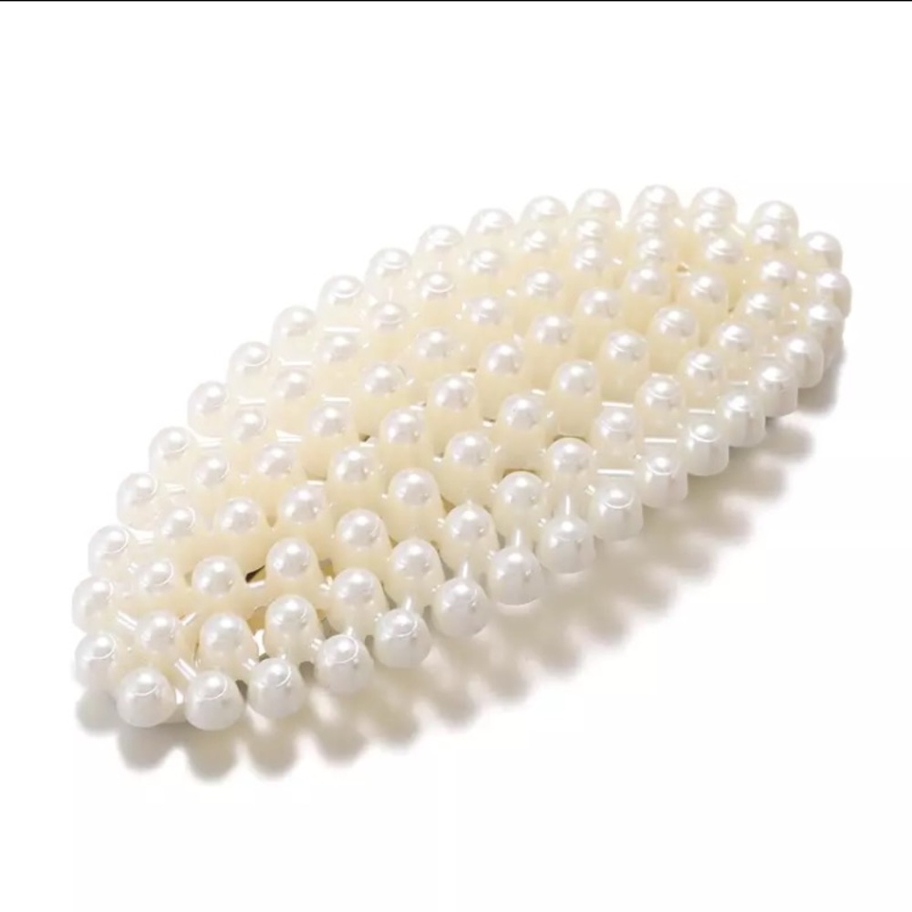 ⚜️[𝟯/$𝟭𝟯]⚜️Silver Pearl Hair Clip Barrette NEW - Picture 3 of 8